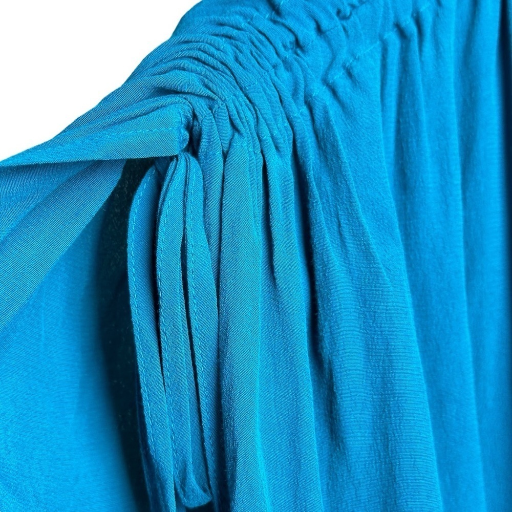 Sejour Size 2X Sleeveless V Neck Blouse Teal Blue Summer Casual Comfortable - Picture 5 of 10